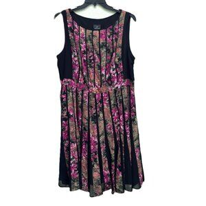 Women's Adrianna Papell Sleeveless Floral Dress Pleated size 18